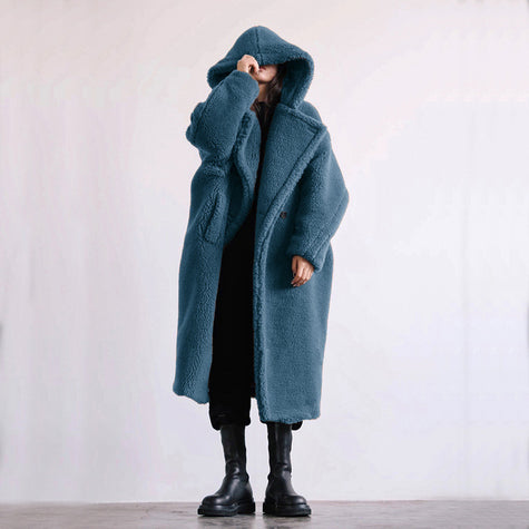 Wool warm Fur Coat Women's Coat Mid-length Coat