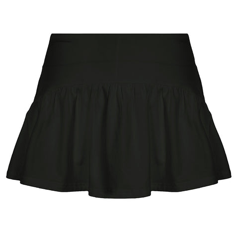 Solid Color And V-neck Hollow Out Strap Short Exercise Skirt Suit