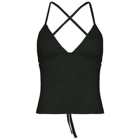 Solid Color And V-neck Hollow Out Strap Short Exercise Skirt Suit