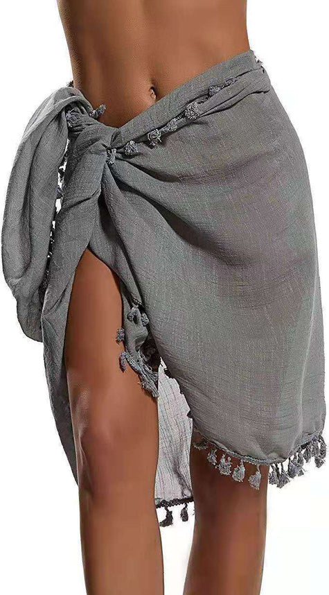 One-piece Irregular Multi-functional Shawl Bikini Blouse Tassel Stitching Beach Skirt