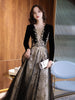 Black Moderator Long Sleeve Annual Party Dress