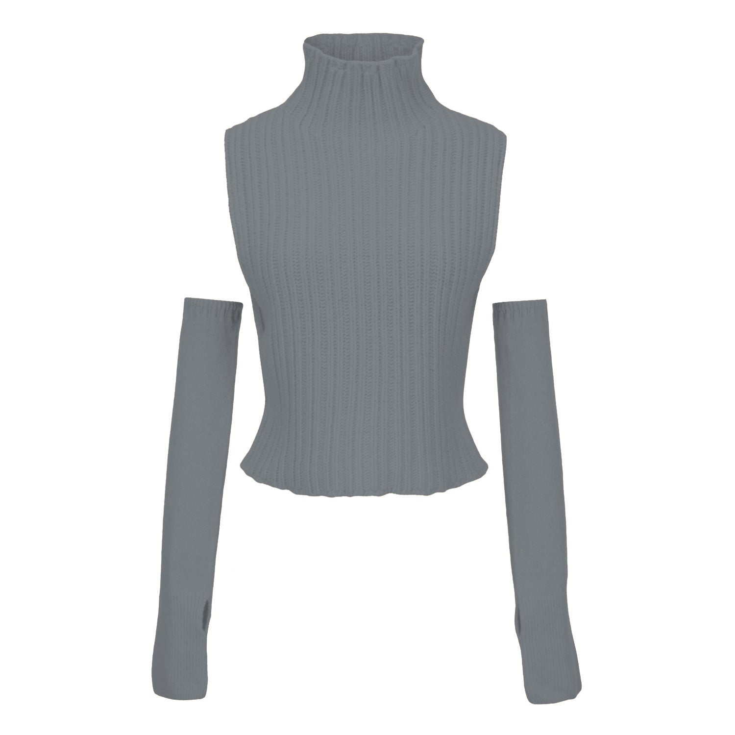 Turtleneck Vest Sleeve Sweater Women