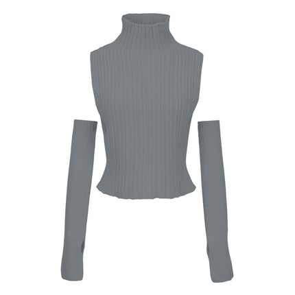 Turtleneck Vest Sleeve Sweater Women