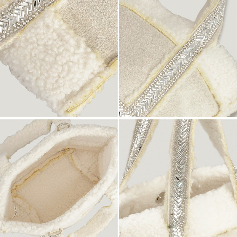 Woolen Bucket Bag Female Special-interest Design