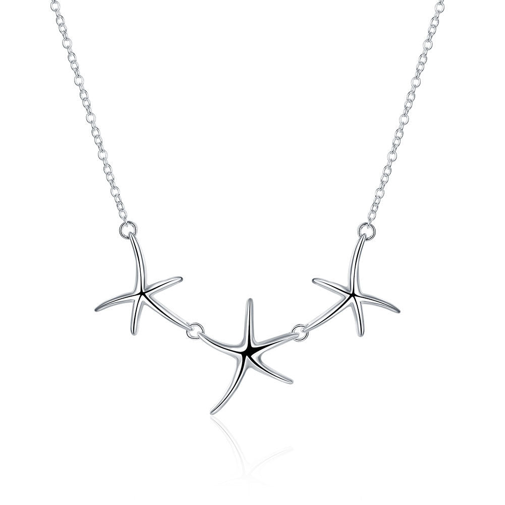 Women's Three Seastars Pendant Necklace