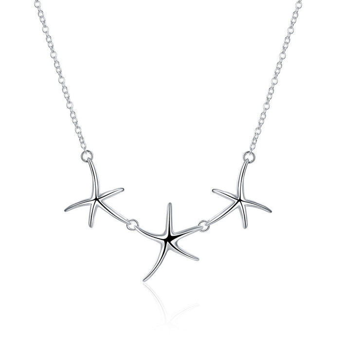 Women's Three Seastars Pendant Necklace