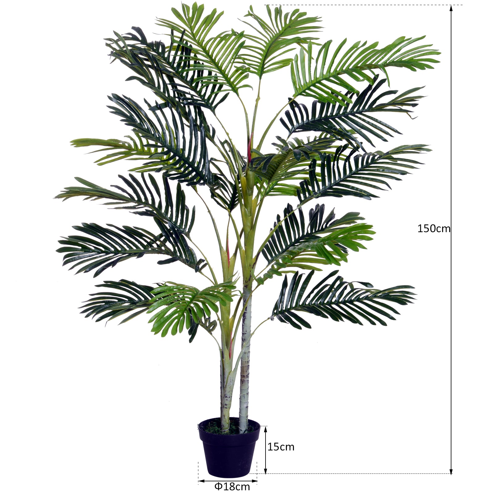 2 Ball Topiary Tree In Pot For Home Decor, Artificial Plant For Home Office, Living Room Decor, Dark Green