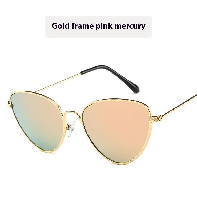 Cat's Eye Plain Glasses Retro Metal Optical Frame