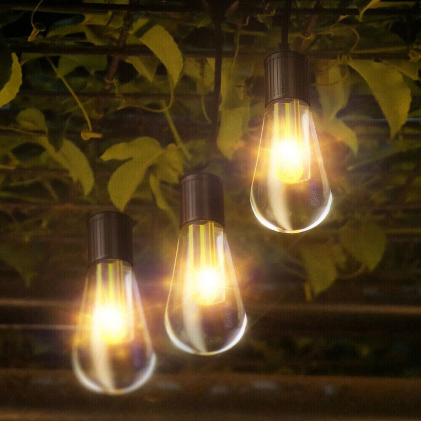 5M 20 LED Solar Powered Retro Bulb String Lights Garden Outdoor Fairy Party Lamp
