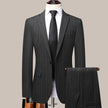 Spring And Autumn New Men's Suit Set Business Business Wear Korean Slim Striped Two-piece Wedding Bridesmaid Suit