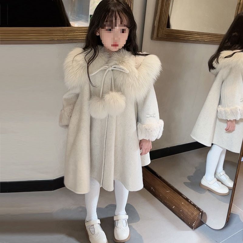 Western Style Little Girl Children's Clothing Fleece Padded Coat