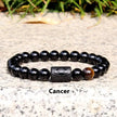 Twelve Constellation Elastic Bracelet Men Obsidian Couple