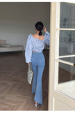 Hot Girl Design Short Long Sleeve Top Women