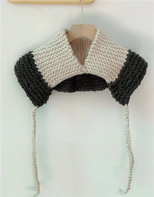 Cute Tethered Color Contrast Knit Hat