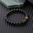 Twelve Constellation Elastic Bracelet Men Obsidian Couple