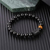 Twelve Constellation Elastic Bracelet Men Obsidian Couple