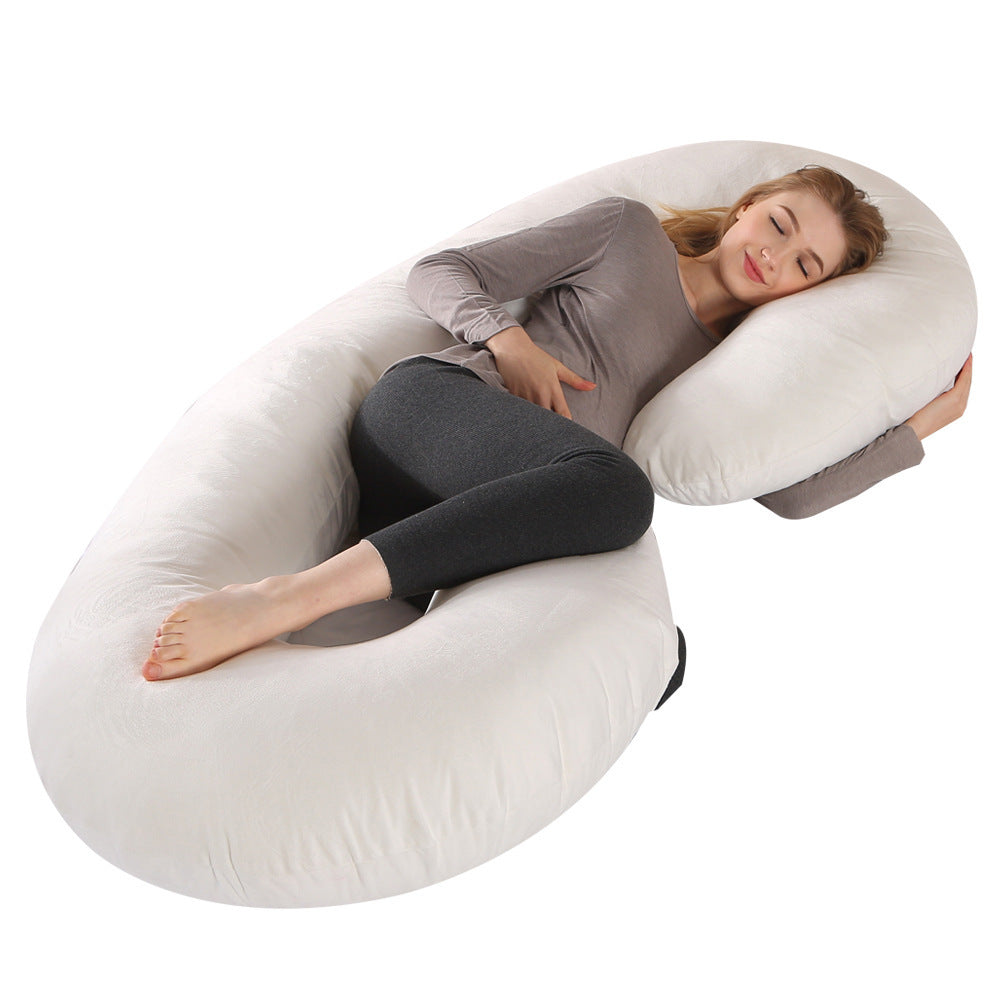 Crystal Velvet C-type Pregnancy Pillow For Sleeping On The Side