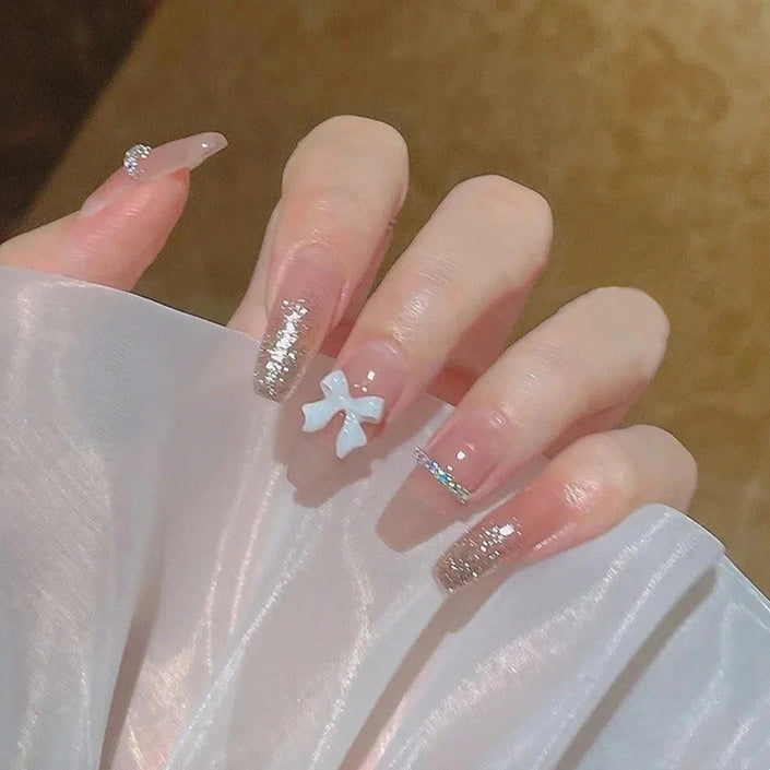 Fake Fairy Long Wearing Armor Breaking Diamond Butterfly Nail Stickers