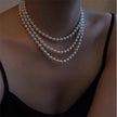 Vintage Double Deck And Multi-layer Twin Perfect Circle Long Pearl Necklace