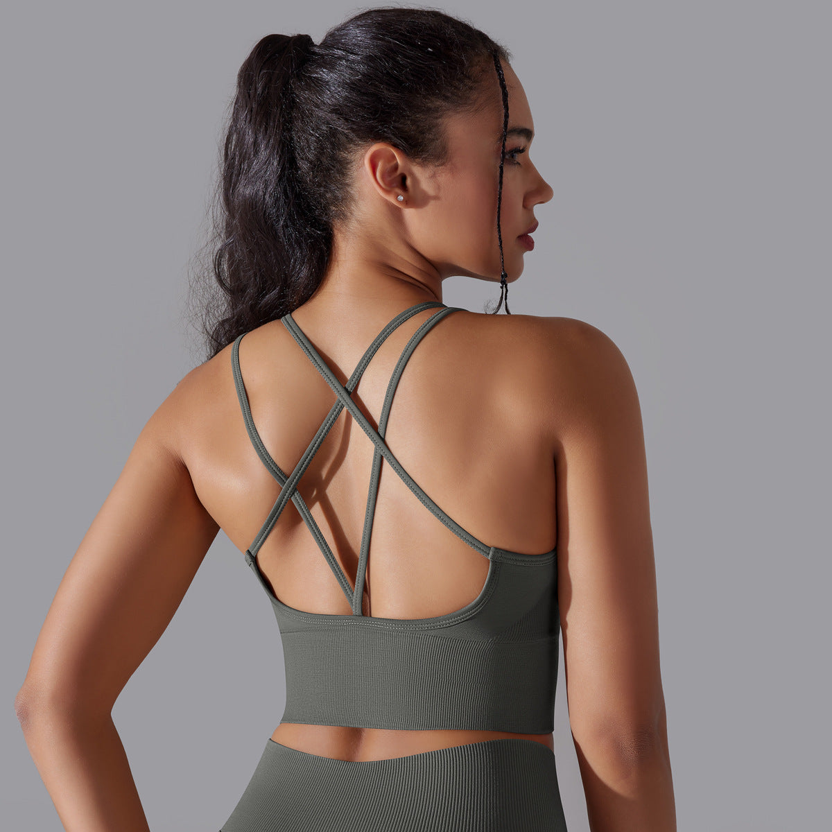 Solid Color Cross Beauty Back Exercise Underwear yoga