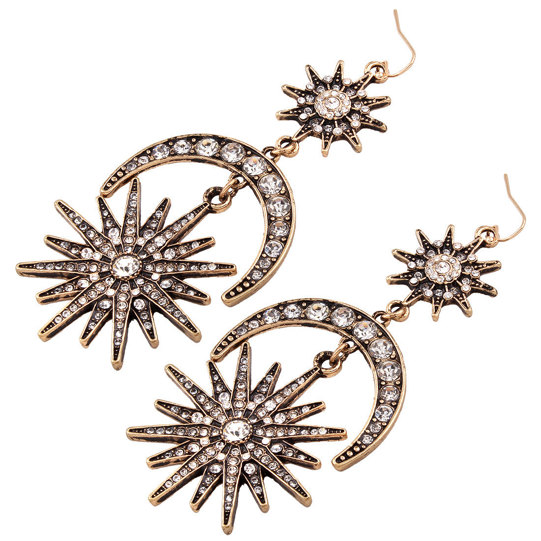 Sun Moon Earrings Metal Alloy Earrings