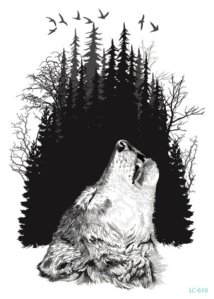 Original Personality Wolf Tattoo Sticker Animal