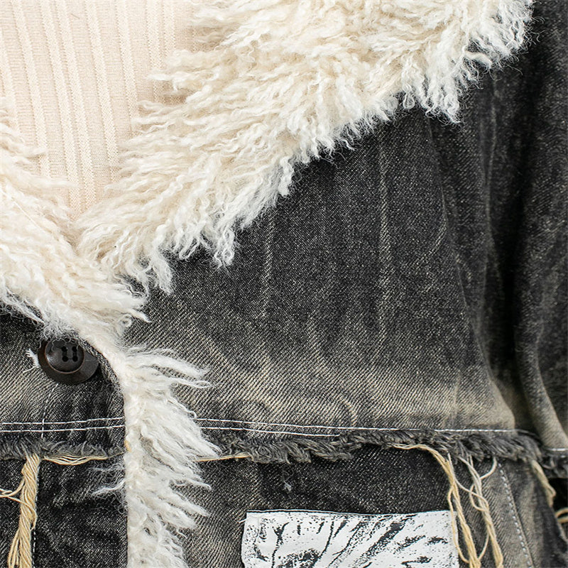 Warm Berber Fleece Hooded Batwing Sleeve Do The Old Cowboy Coat For Women Autumn