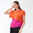 Women's Color Matching Irregular Fashion Tops T-shirt