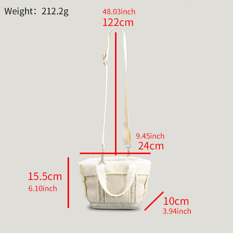 Woolen Bucket Bag Female Special-interest Design