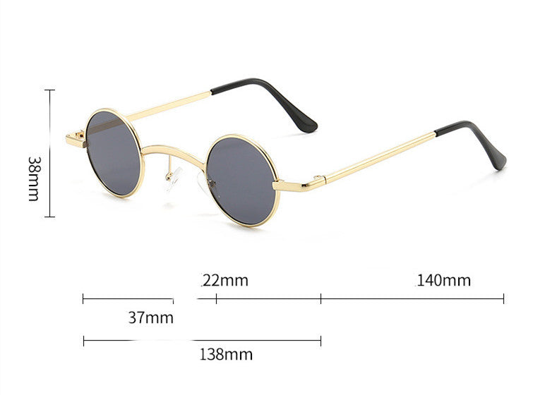 Men And Women Fashion Retro Small Round Frame Sunglasses