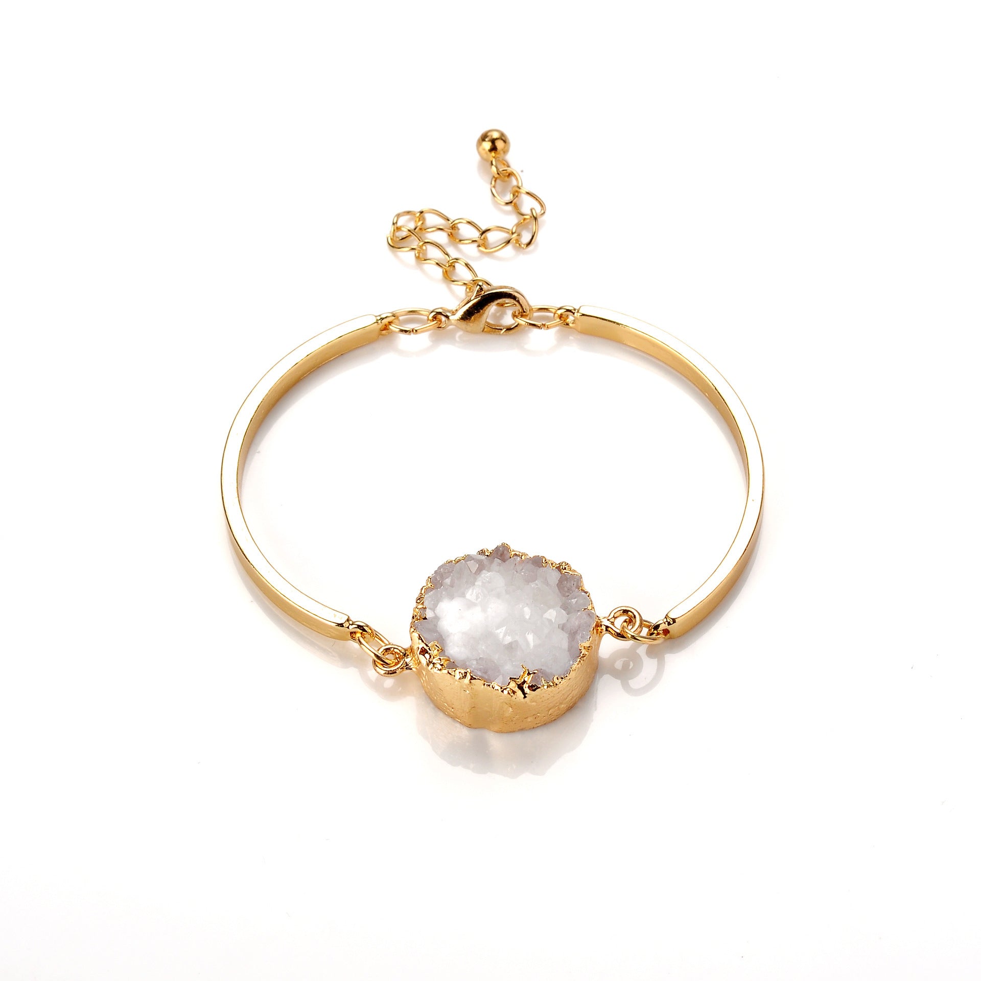 Bracelet Round Energy Crystal White Green