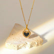 New Titanium Steel 18K Gold Double-sided Love Heart-shaped Small Lock Pendant Necklace