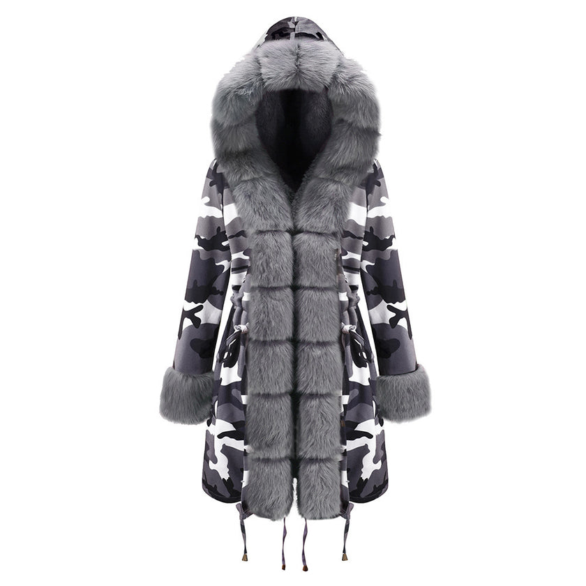 Plus Velvet Warmth And Thick Mid-length Cotton Coat