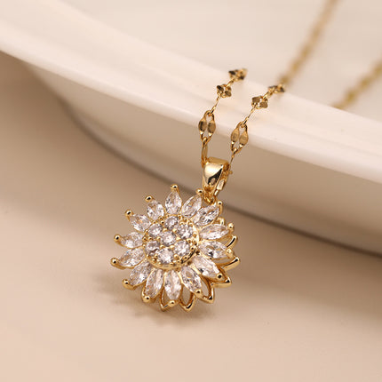 Double-layer Rotatable Sunflower SUNFLOWER Necklace