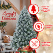 4FT Snow Flocked Christmas Tree Premium Artificial Christmas Tree With 404 Mixed PE Leaves & Tips, Small Realistic Full Pine Unlit Faux Xmas Tree With Snow For Home Office Holiday Decor