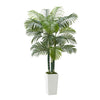 6ft Artificial Areca Palm Tree Fake Plant With White Planter Indoor
