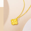 Crushed Ice Gold Four-leaf Clover Necklace