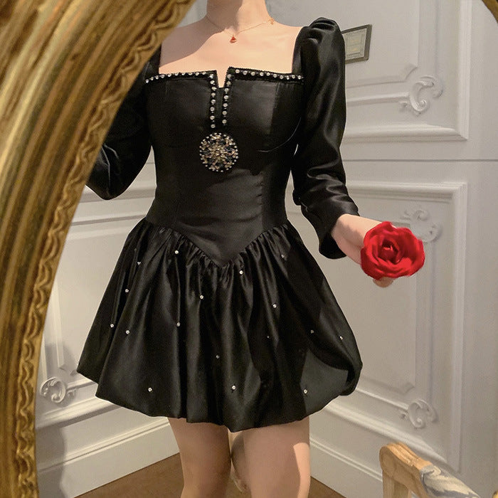 Retro Heavy Industry Little Black Dress Dress Dress Women