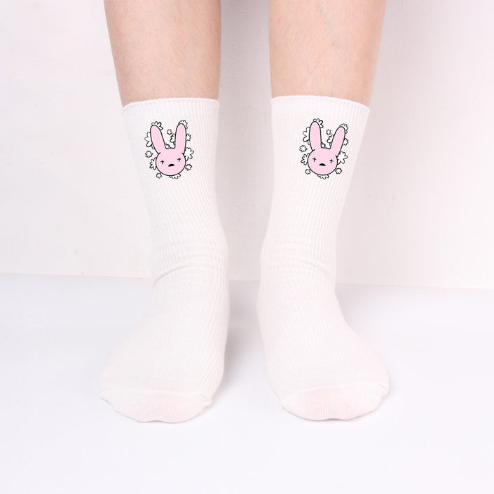 Bad Rabbit Socks Black And White Long Cotton Socks Knitted Socks For Men And Women