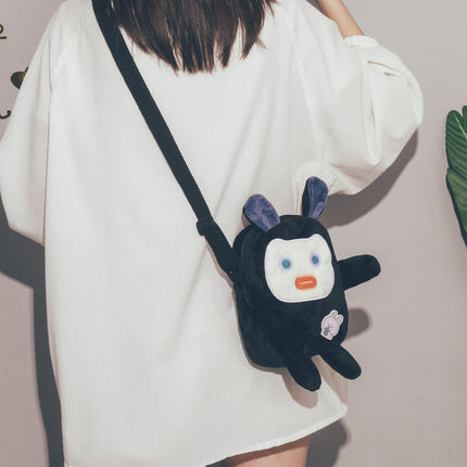 Cute Small Bag Female New Wild Ins Cartoon Doll Plush Bag Personality Funny One-shoulder Messenger Bag