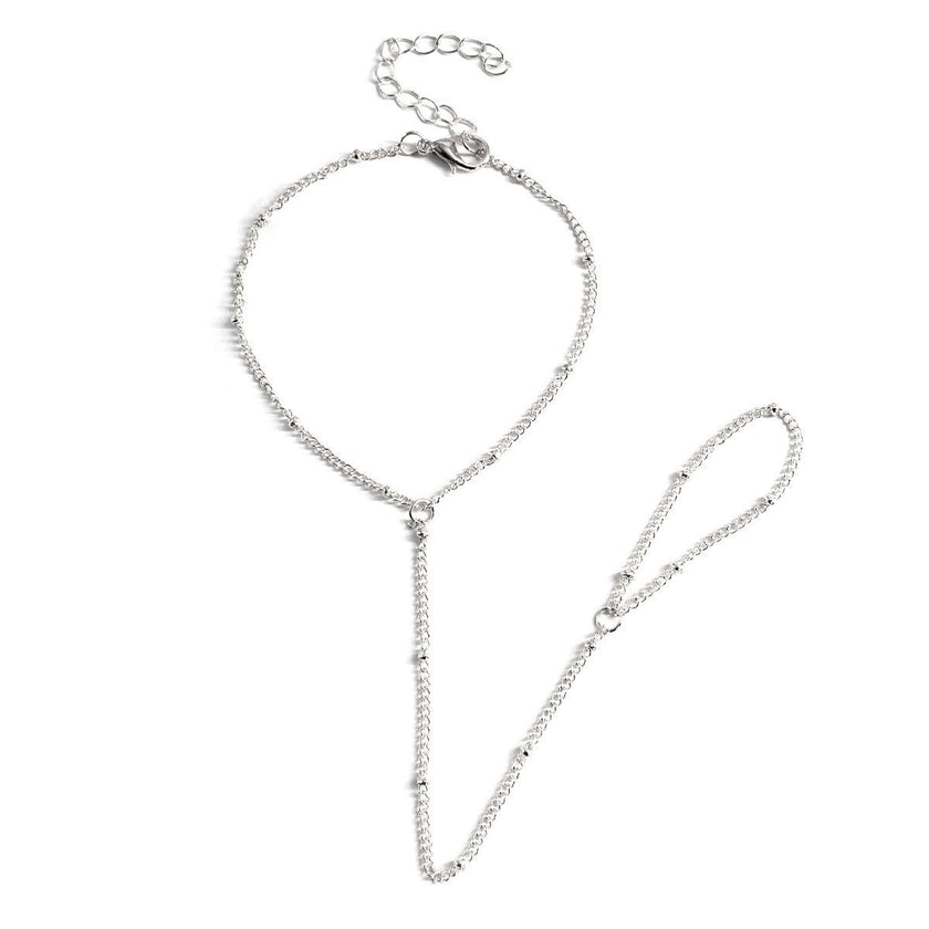 Small Rice-shaped Beads Rice Beads Zircon Pearl Ring Chain Love Finger Chain Ornament