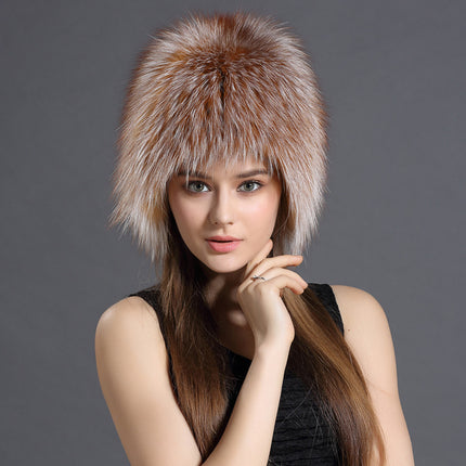 Fox Fur Woven Hat Fox Fur Straw Hat Fox Hat Fashion
