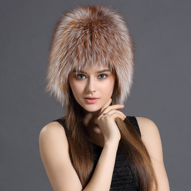 Fox Fur Woven Hat Fox Fur Straw Hat Fox Hat Fashion