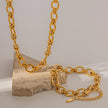 18K Gold Plated Chain Stainless Steel Bracelet Necklace