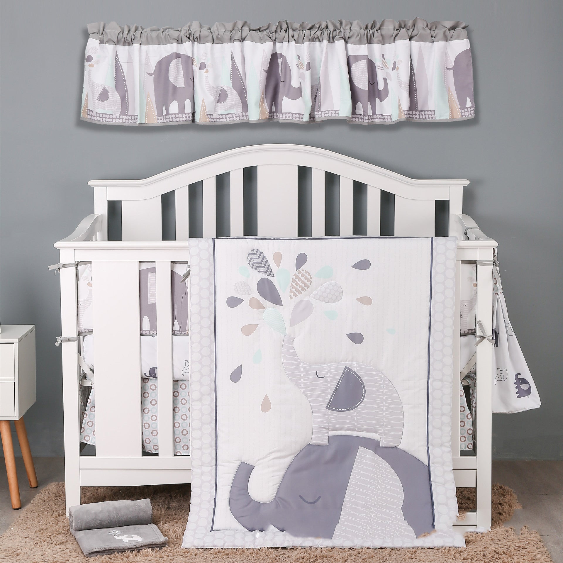 Bed Fence Fitted Sheet Bed baby bedding 7pcs set cotton newborn kids bedding set