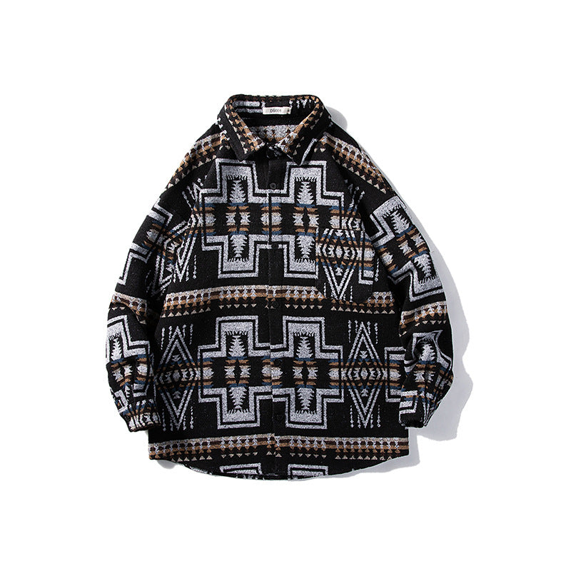 Style Poster Wall Loose Woolen Coat Plus Size Men
