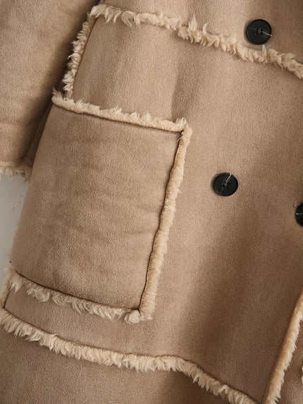 Personality Stitching Fleece Coat Coat Autumn And Winter Women's