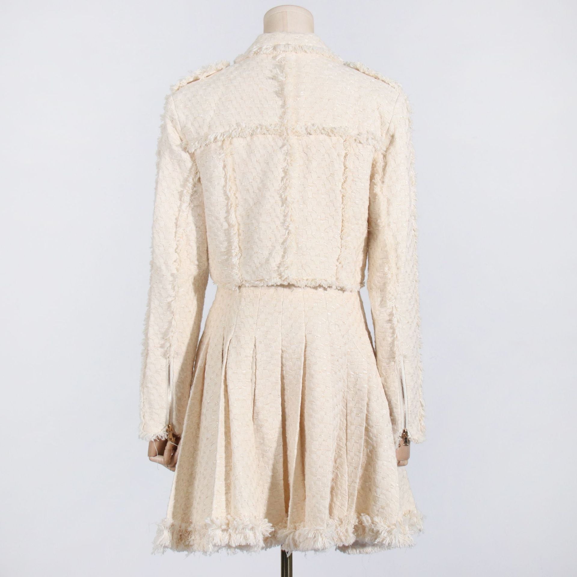 Fashion Tassel Short Jacket Skirt Two-piece Set