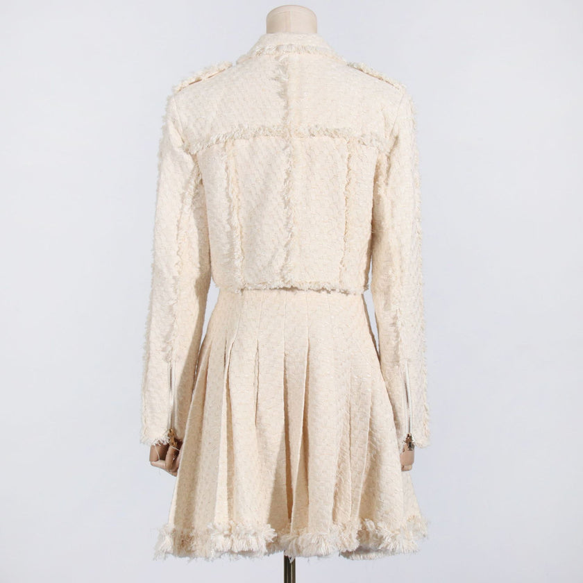 Fashion Tassel Short Jacket Skirt Two-piece Set