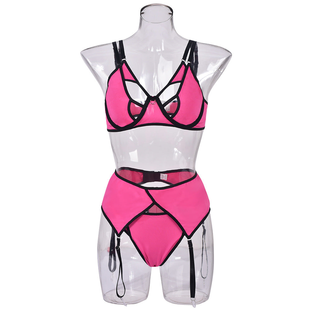 Mesh Panel Contrast Fit Underwear Three Piece Set